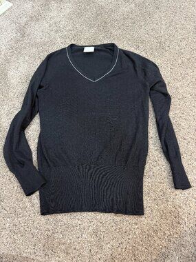 Nike Golf Women’s Small Black V-Neck Wool Blend Sweater Raglan Sleeve